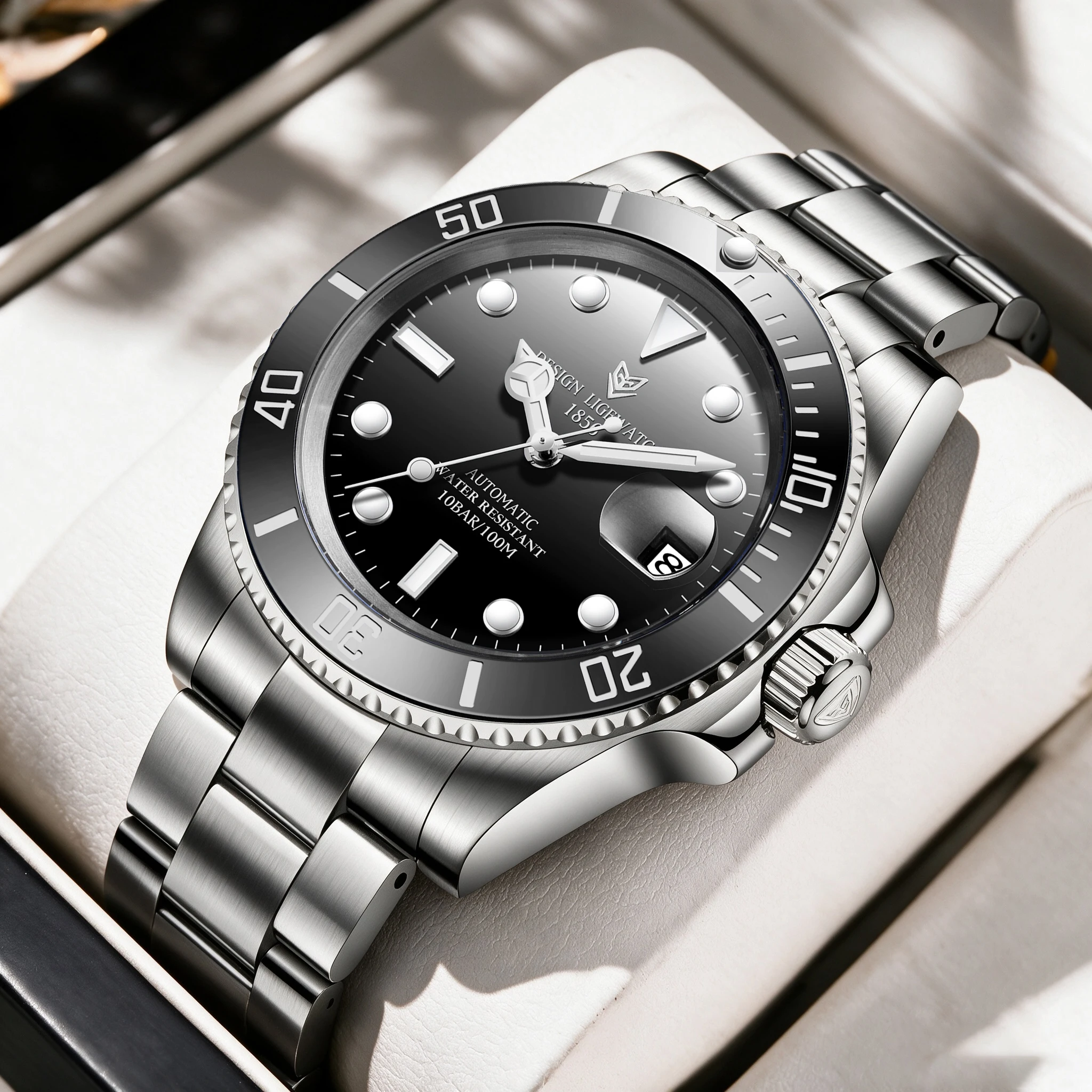 LIGE Top Luxury Men Wristwatch Diving Watch of man Automatic Mechanical Waterproof Wristwatches Machine Watch Reloj Hombre
