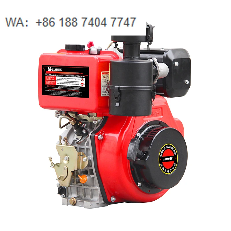 11HP Hiearns HR195F 4-Stroke Single Cylinder Air-Cooled Engine Easy Operate Euro 5 Emission Including Motor Bearing