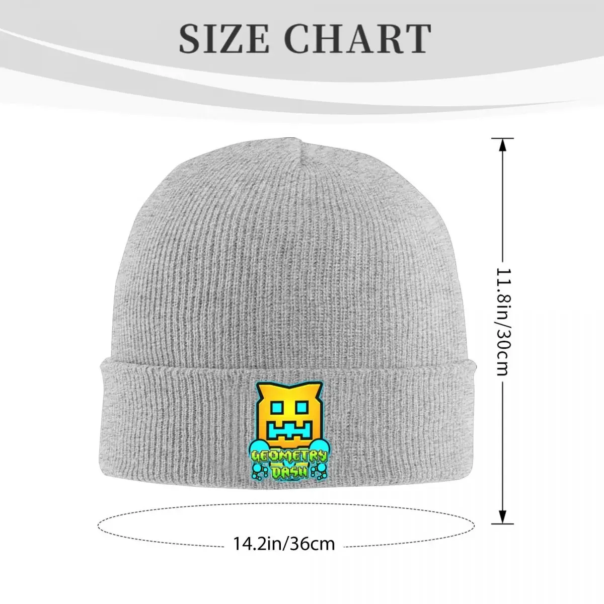 Game Geometry Dash Music Knitted Caps Women's Men's Skullies Beanies Autumn Winter Hats Acrylic Geometric Dash Warm Caps