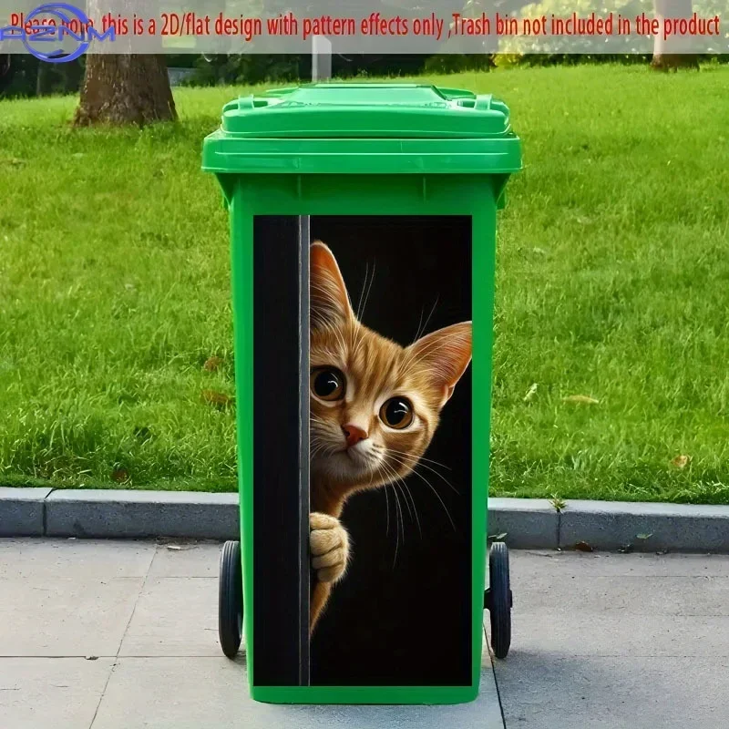 Fashion‑forward 2D Printed Decal Decor Ornament for Household Multipurpose Waste Bin