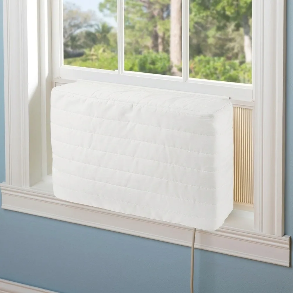 White Quilted Ac Cover Quilted Air Conditioner Cover Saving Winter Ac Insulation Robust Resistance White Quilted