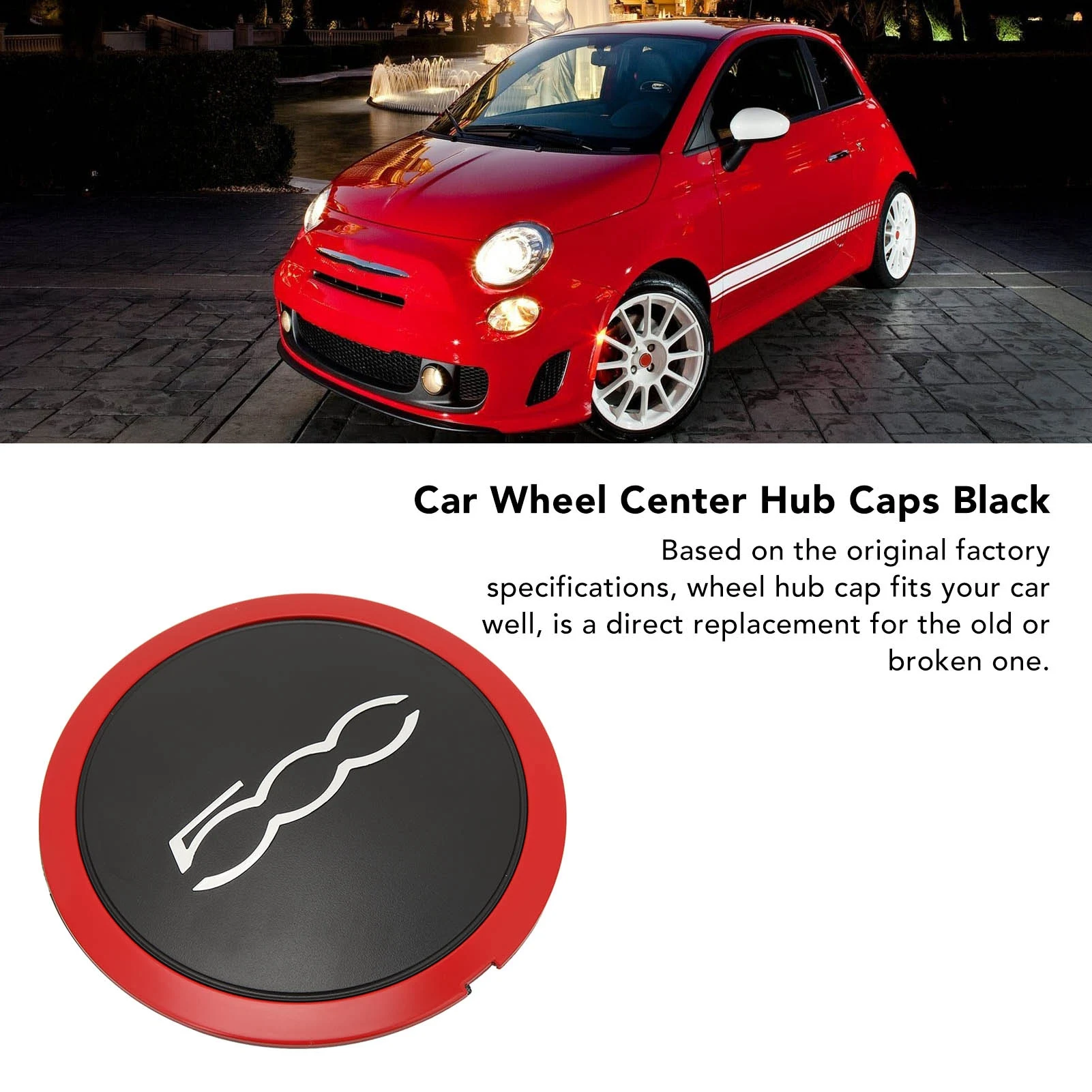 68078421AB 5188486 크롬 트림이 있는 중앙 휠 허브 68078419AC 내열 휠 허브 센터 500용 교체품