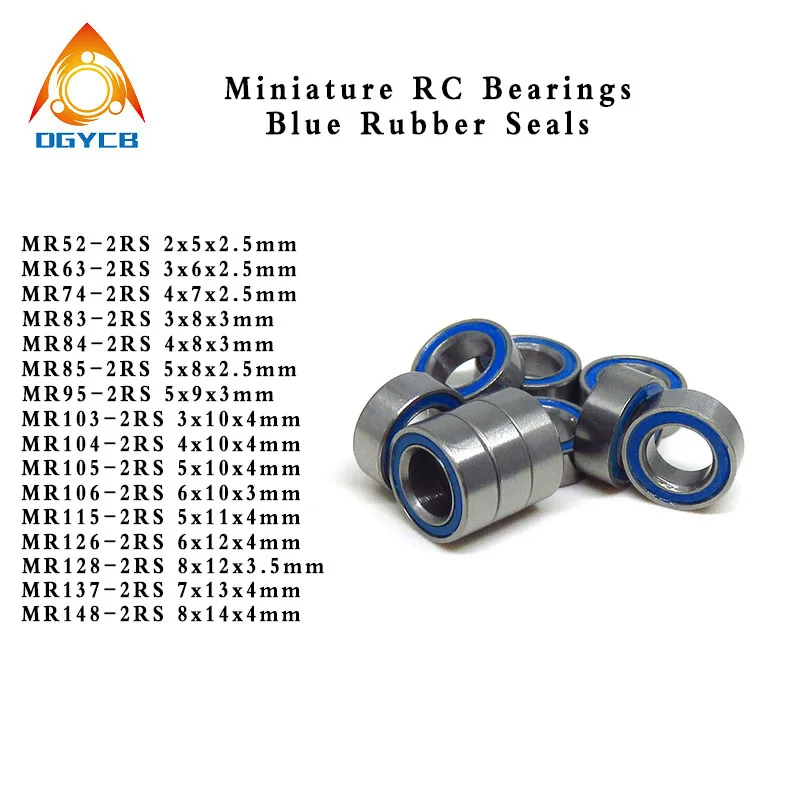 1 sztuk 4x7x2.5mm MR74 2RS ABEC3 Hobby elektryczne samochody zdalnie sterowane ciężarówki mini łożyska MR74RS L740D 4*7*2.5 niebieska guma zamknięte
