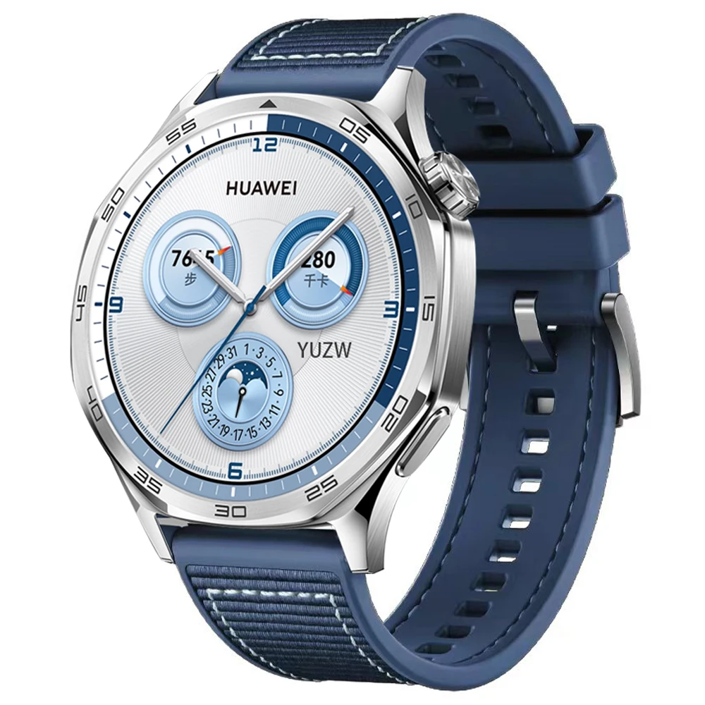 Official 22mm Strap for HUAWEI WATCH Silicone Band GT 5 4 46mm Watch 4 Pro GT 3 2 Pro Sports Composite Nylon Wristbands Bracelet