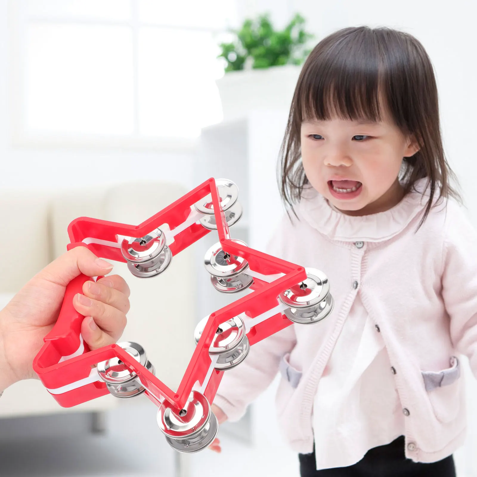 

2pcs Hand Drum Plastic Metal Kids Toys Five Pointed Star Shaped Toddler Auditory Development For Kids Gifts