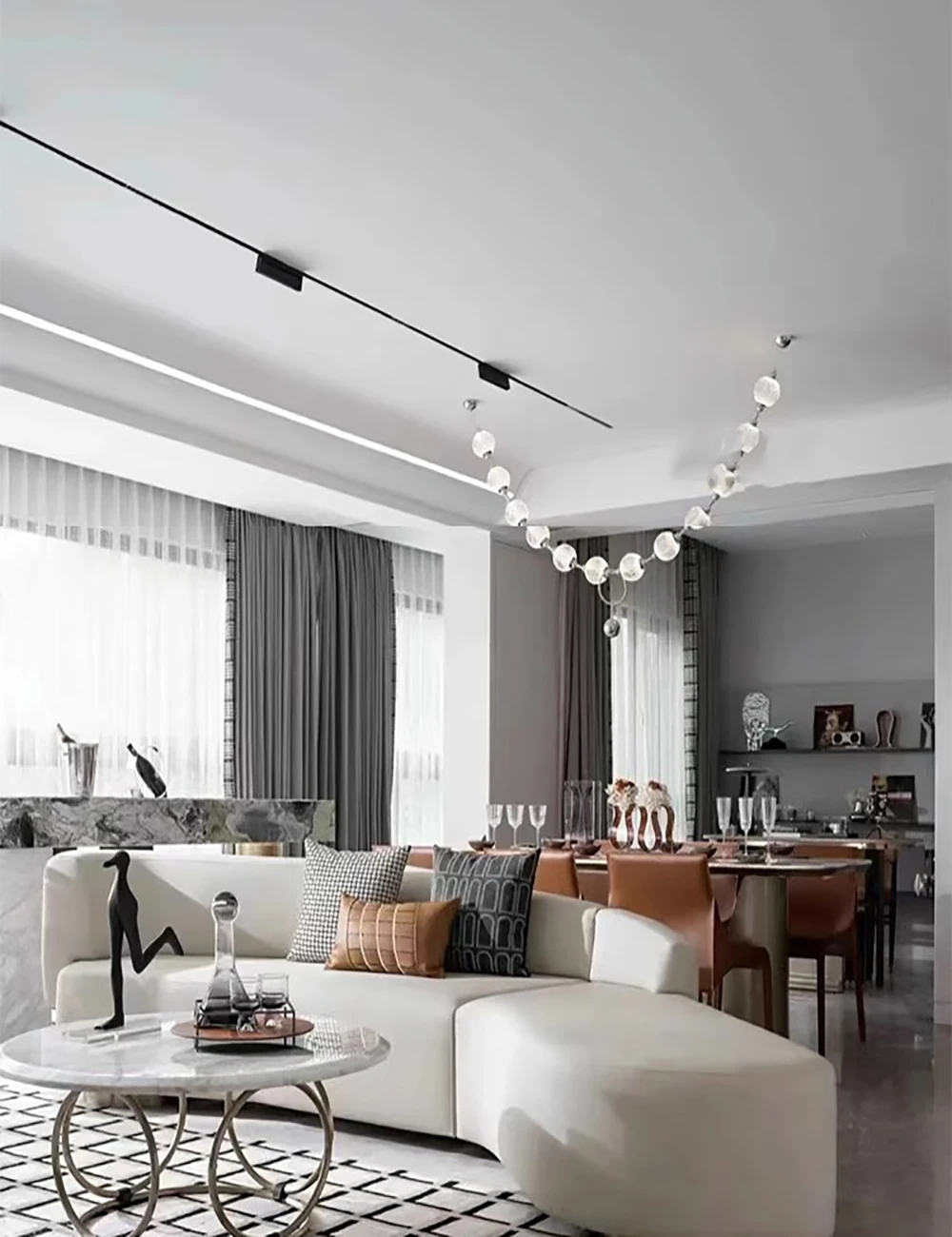 Pearl Necklace Design LED Dimmable Chandelier Balls
