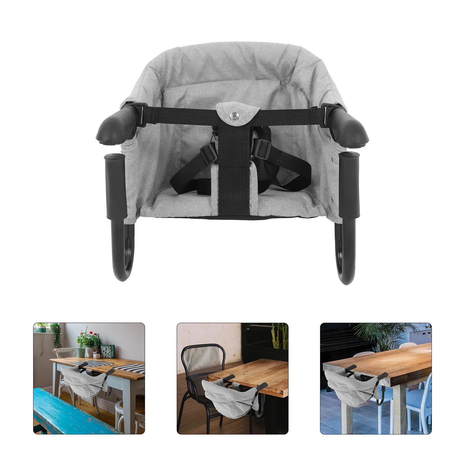 Foldable Baby High Chair Kid Table and Chairs Feeding Seats Oxford Cloth Hook on Child
