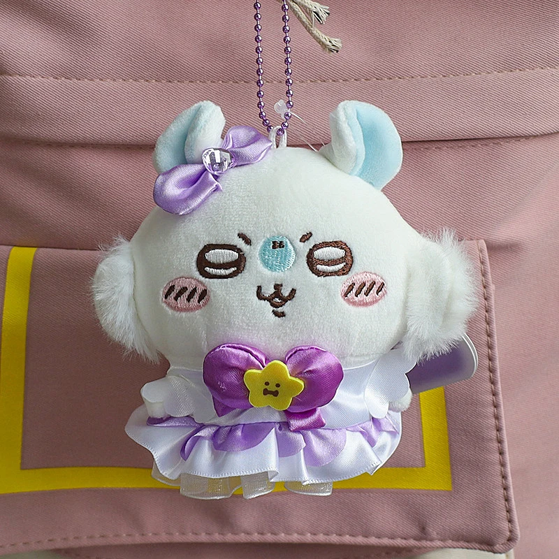 Japanese Kawaii Anime Shisa Usagi Hachiware Keychain Pendant Usagi Plush Toys Doll Backpack School Bag Keyring Charm Accessory - Image 5