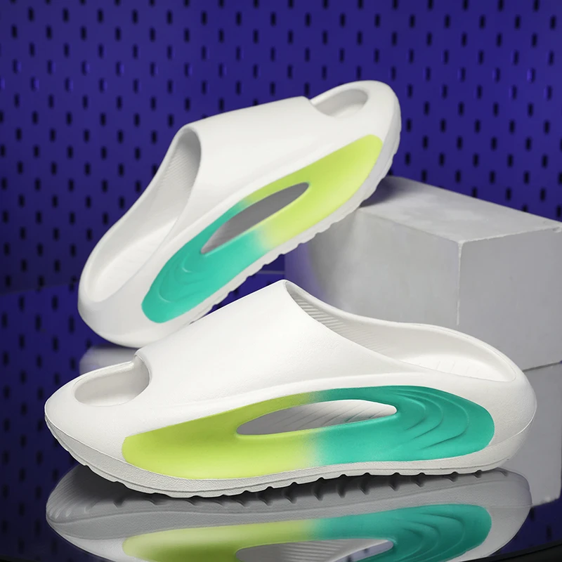 

Мужские и женские тапочки-слипоны, новый летний стиль, на толстой подошве, нескользящие, легкие, дышащие, подходят для дома и улицы.