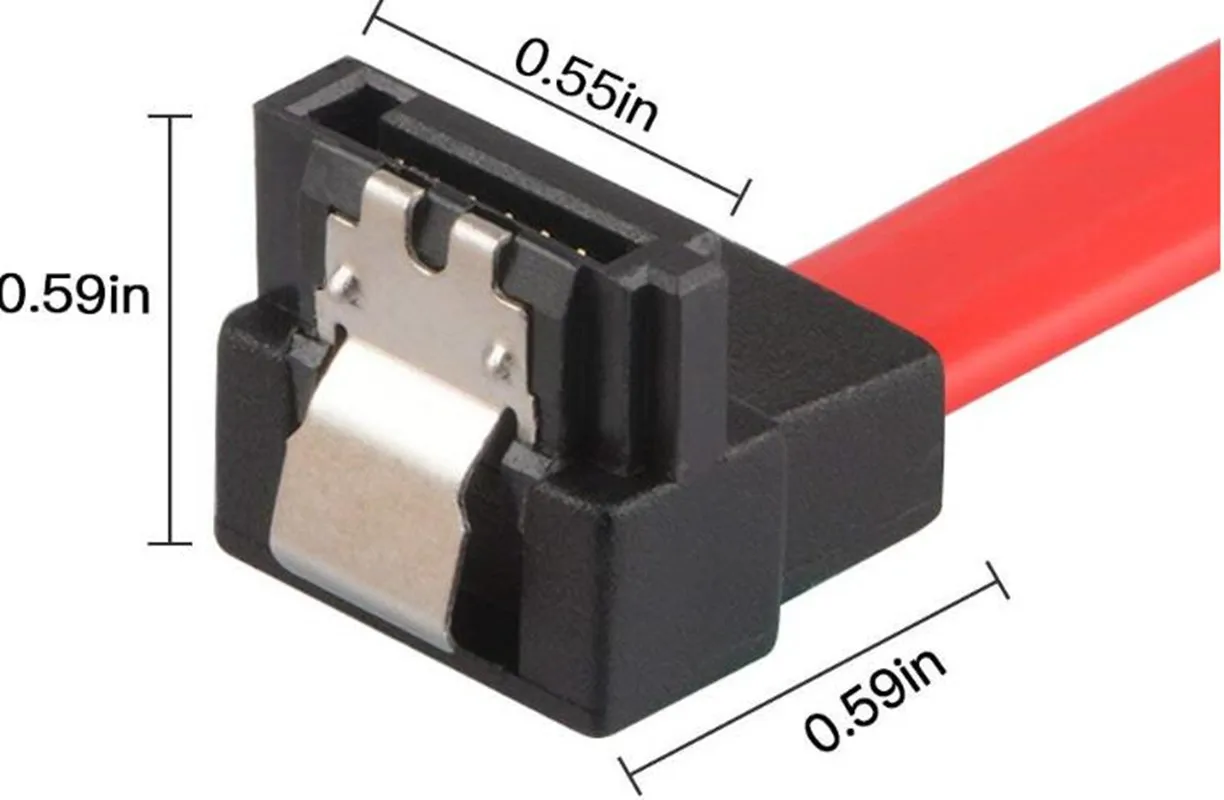 [2 حزمة] SATA III 6.0 جيجابايت في الثانية كابل مع قفل مزلاج ، 90 درجة اليمين زاوية SATA III كابل 50 سنتيمتر