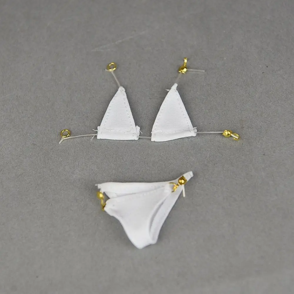 Acessórios para bonecas, escala 1/6, conjunto de lingerie de biquíni, modelo de meninas, sutiã, roupa íntima, pano preto e branco, roupas de boneca ht/ph/jiaou/cy