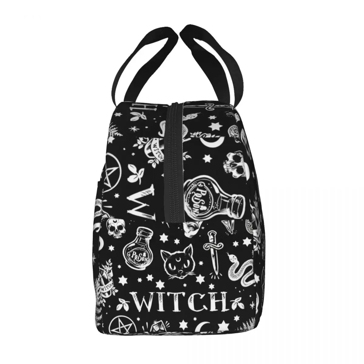 Witch Cat Pattern Makeup Bag Travel Cosmetic Bag Men Women Halloween Occult Gothic Magic Toiletry Bag Dopp Kit