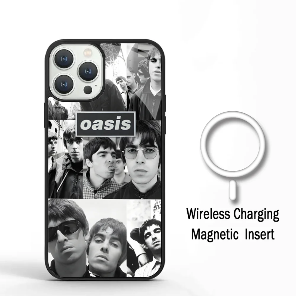 Band O-Oasis Phone Case For IPhone 11 12 13 14 15 Plus Pro Max Mirror Acrylic Cover For Magsafe Wireless Charging