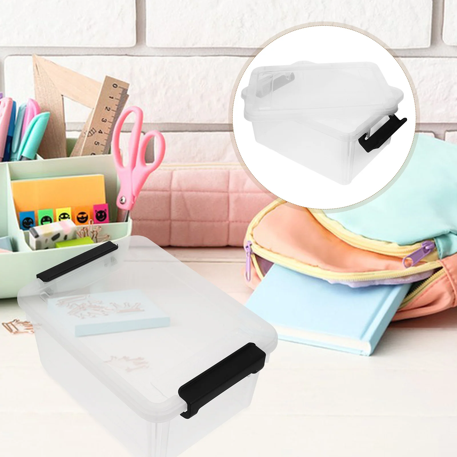 

Transparent File Boxes Office Document Box Student Desk Organizer PP Plastic Bin Clear Paper Storage Container Files Organizer