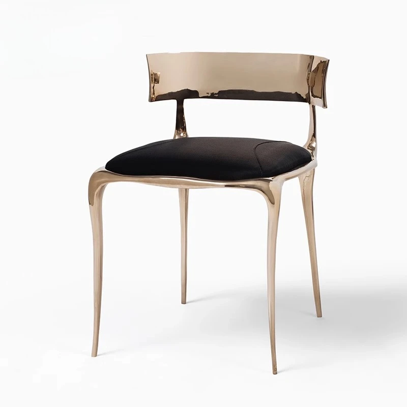 

Light luxury solid brass dining chair creativity