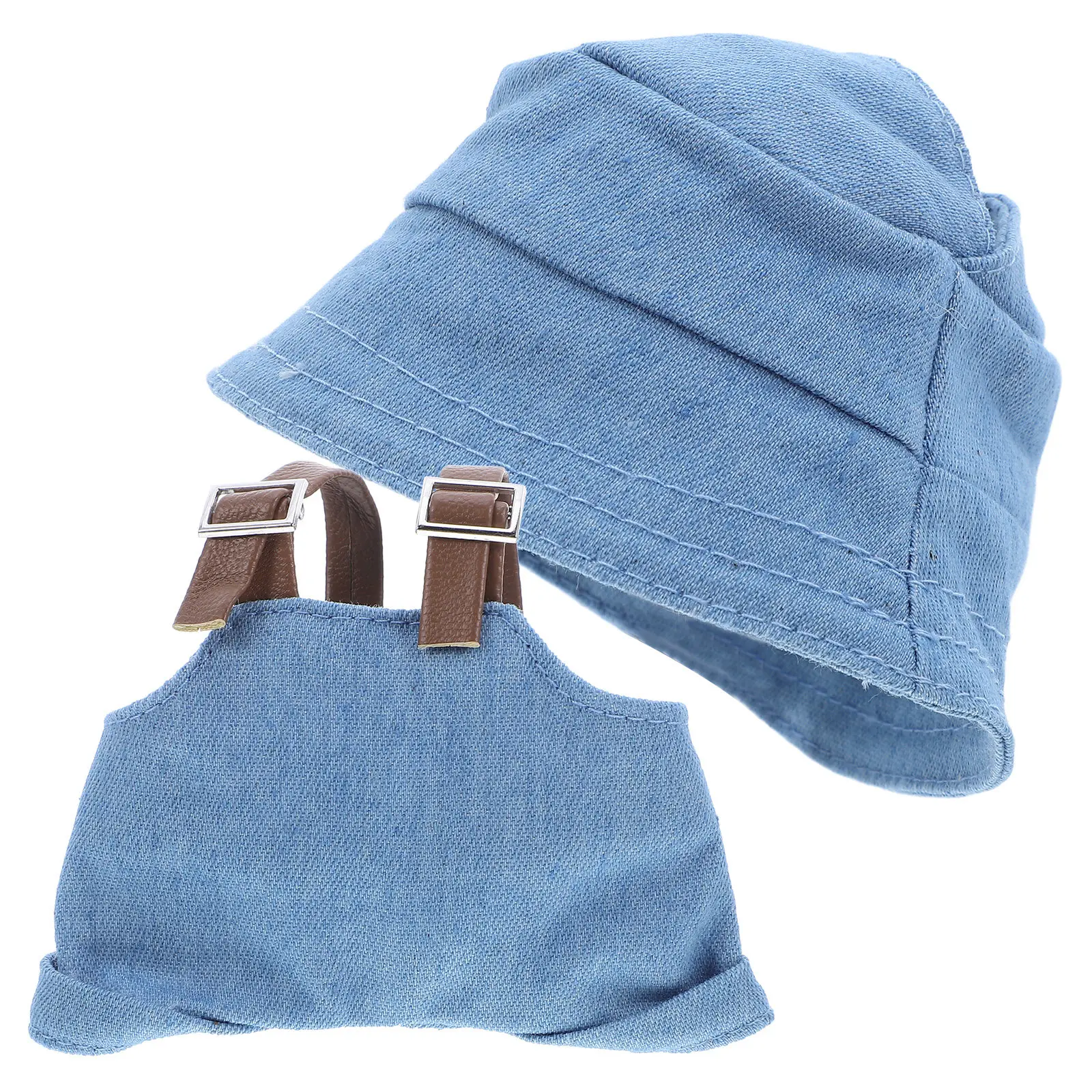 

Набор: миниатюрный костюм 17 см, комбинезон, штаны на подтяжках, милая шляпка, крошечные шляпки, аксессуары для костюмов DIY, маленькая одежда для переодевания