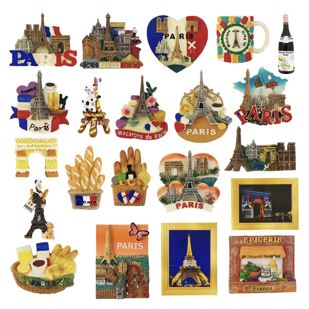 Europe France Paris 3D Fridge Magnet Tourist Souvenirs Refrigerator Magnetic Stickers Travel collection Gift