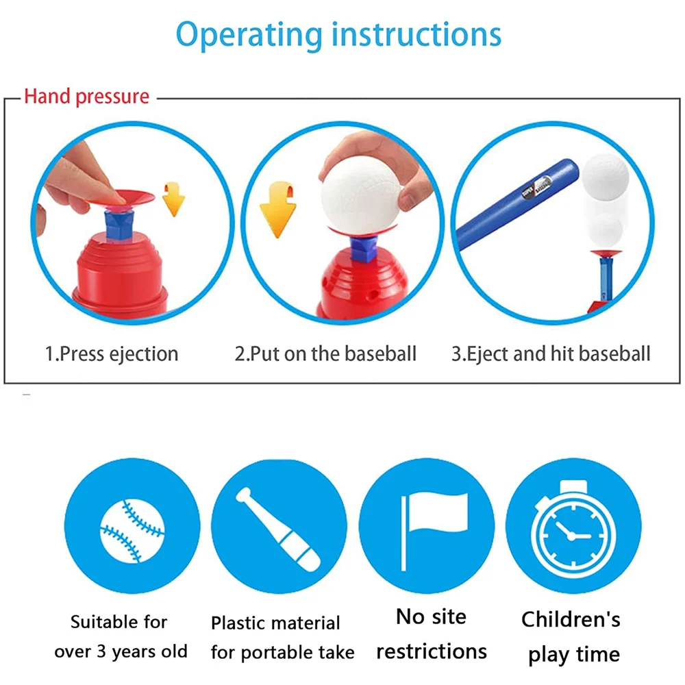 Máquina automática de beisebol para crianças, Brinquedos de treinamento para meninos e meninas, Pitching Launcher, Prática de beisebol