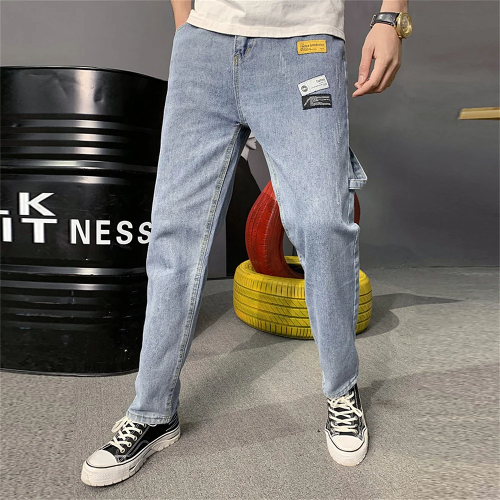 2022 Spring Summer New Korean Baggy Jeans Men Denim Hip Hop Streetwear Black Joggers Harem Jean Trousers Male Oversize 3XL