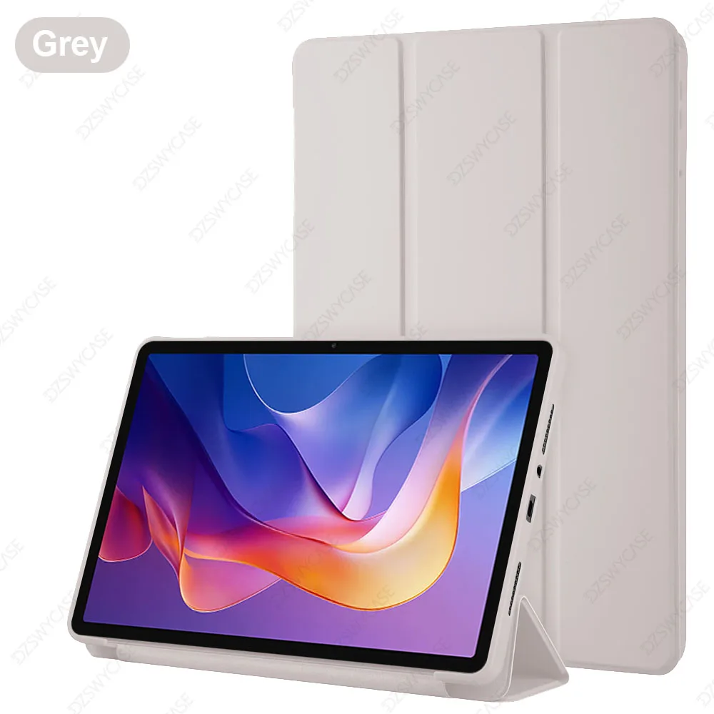 Siliconen hoesje voor Xiaomi Redmi Pad 2 11 inch 2025, ultradunne drievoudige standaard PU lederen beschermhoes, automatische slaap-/waakfunctie