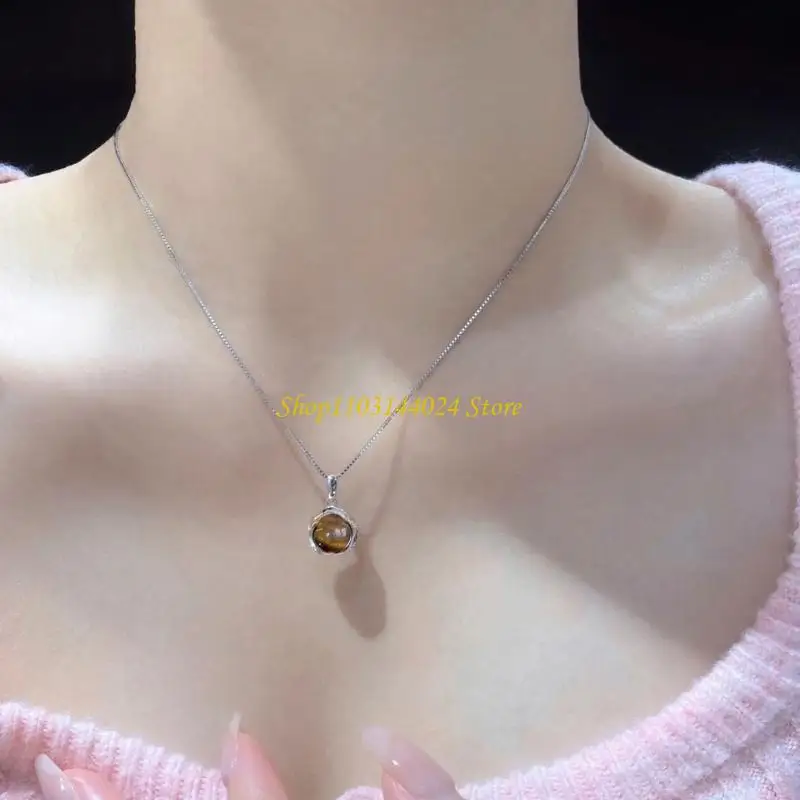 N5KE Creative Round Pendant Necklace for Modern Women Adjustable Length Neckchain