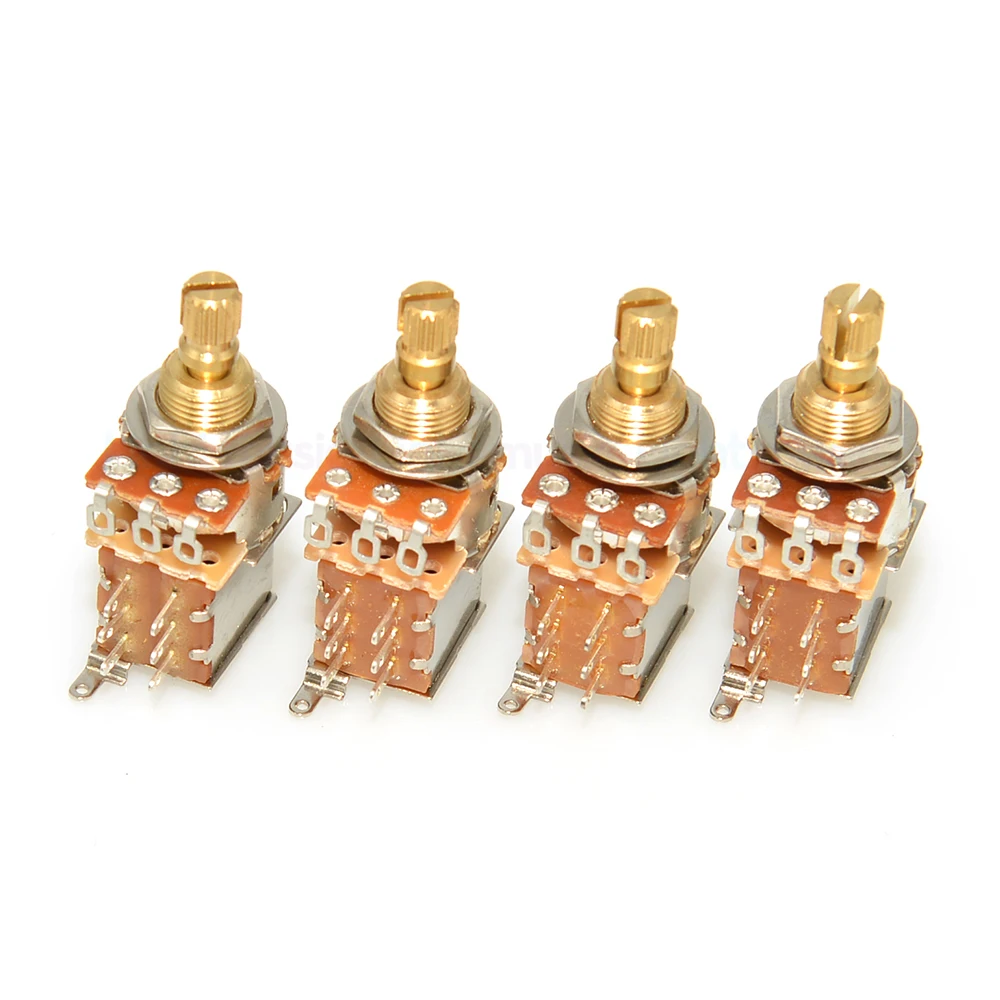 1pcs Guitar Potentiometer Push Push Potentiometer A250K / B250K / A500K / B500K Copper Short and Long Split Shaft