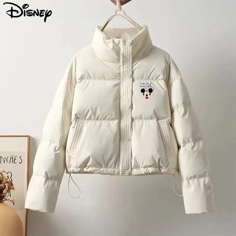 Disney New Arrival Brand Clothing Top Fashion Mickey Mouse Print Logo Loose Cardigan Winter Coat Casual Cotton-padded Jacket