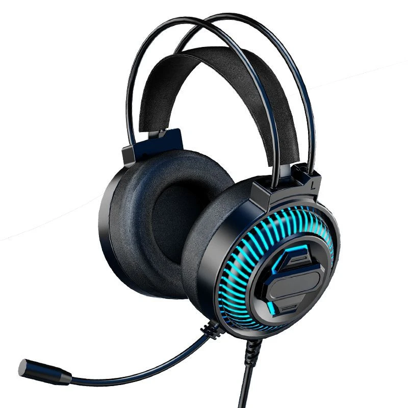 USB Wired Over-Ear Headset with Large Earcups, Business E-sports Gaming Headphone for PC