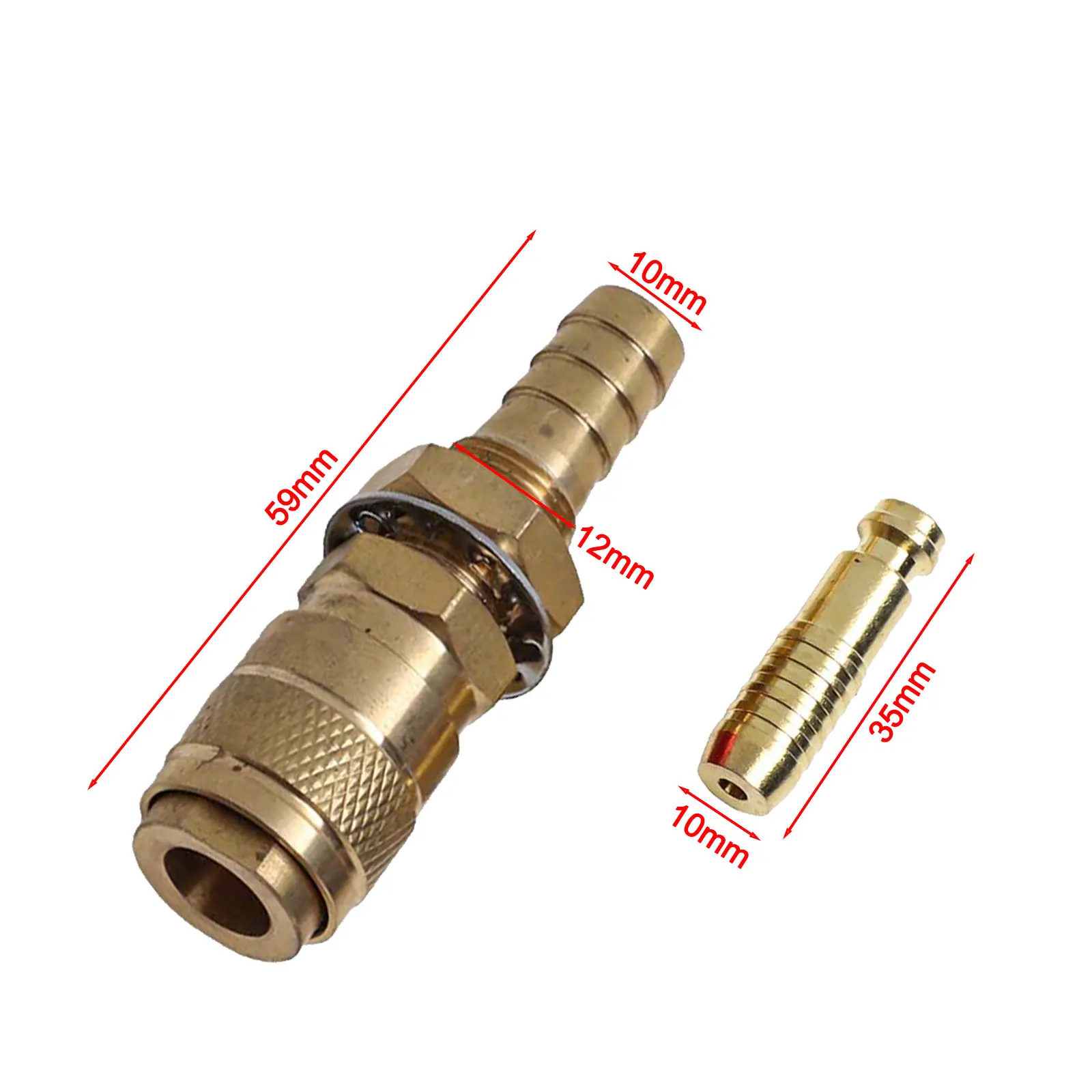 Quick Connector for Gas and Water Applications 10mm Inner Diameter Suitable for TIG Welding Operations with Multiple Models