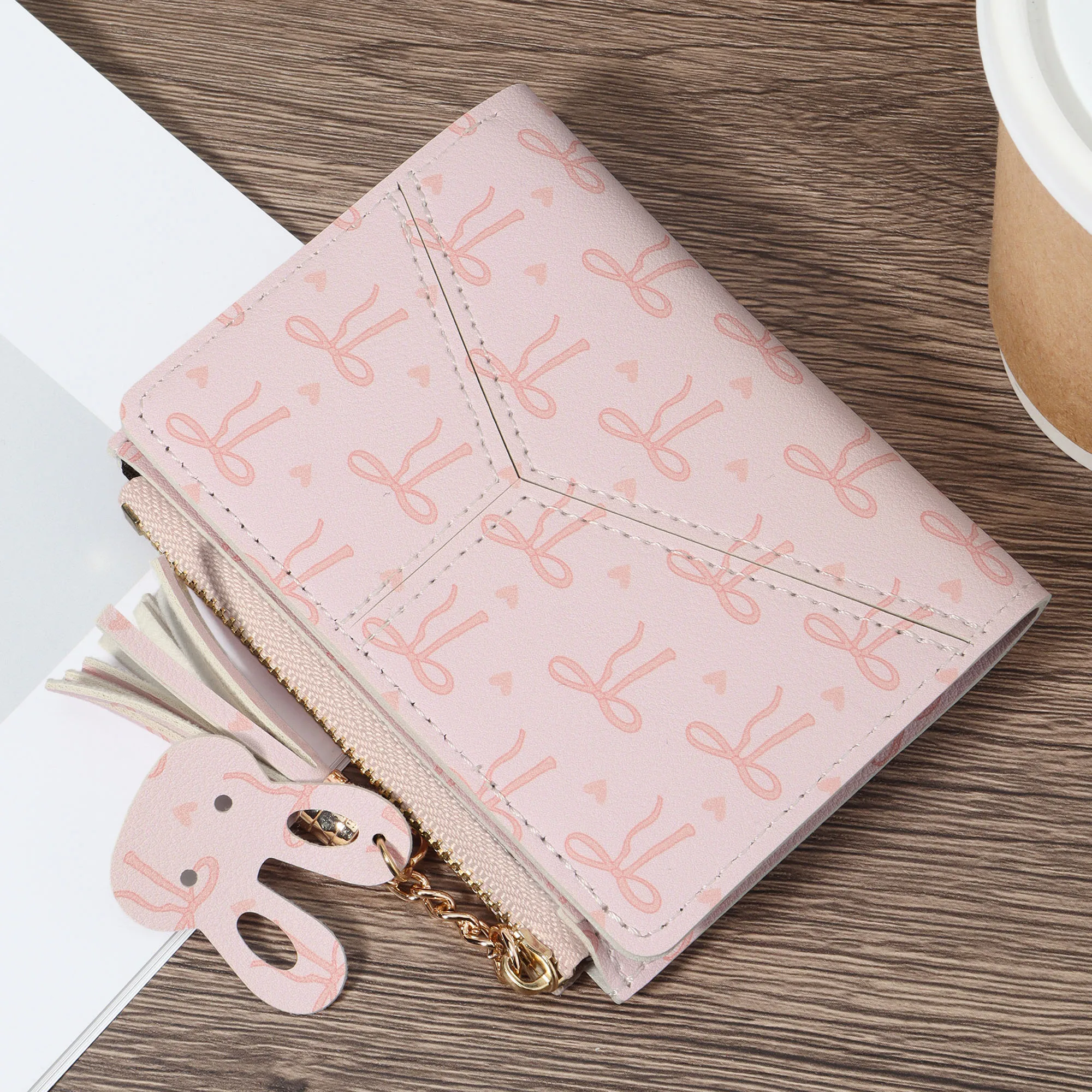 Multifunktionale kurze hochwertige Kreditkarten-Aufbewahrungstasche für Damen, einfacher und lässiger multifunktionaler Kartenhalter, dekorative Mu