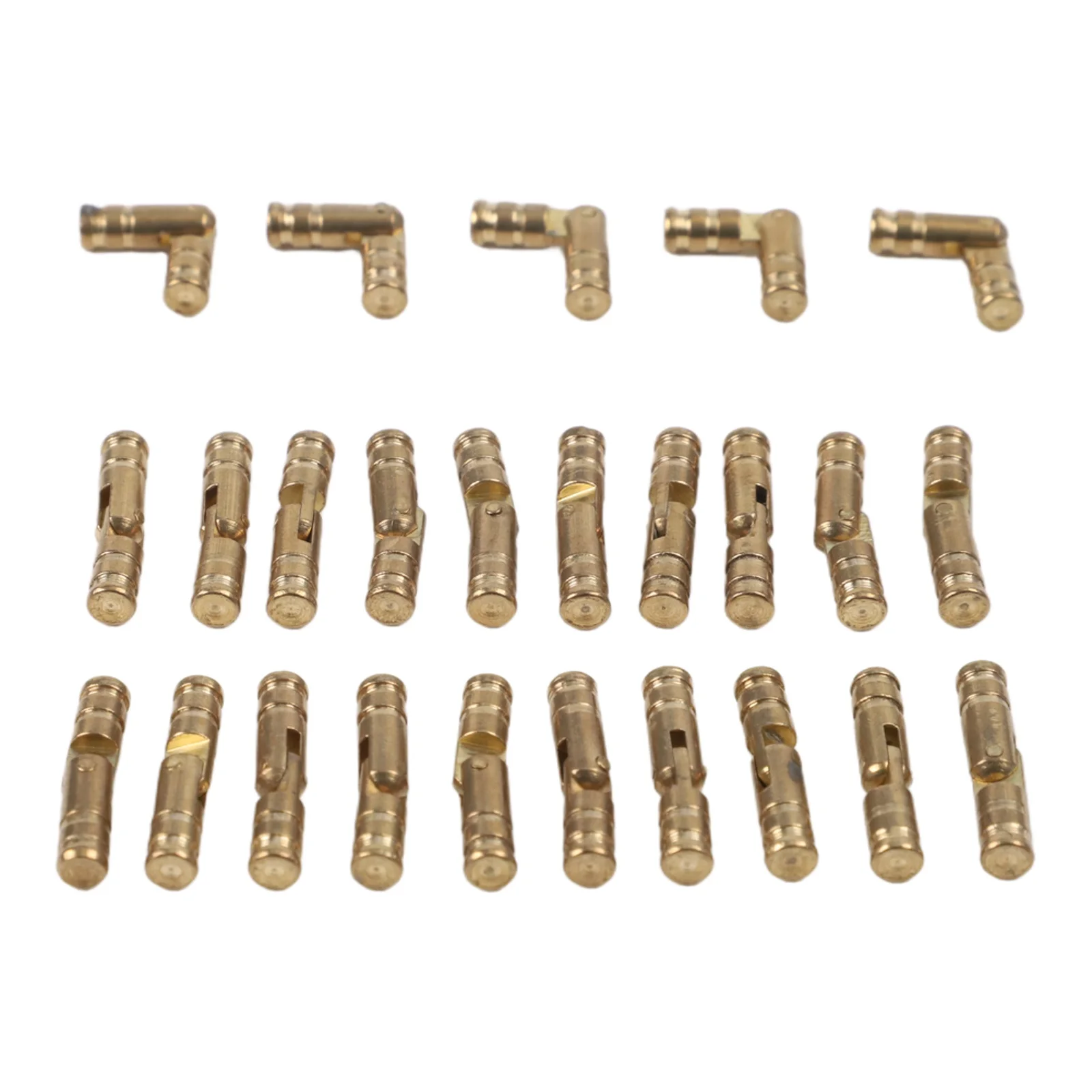 25 Count Brass Folding Hinges with Full 270 Degree Movement for Wooden Box Assembly Craft Projects and Cabinet Repair