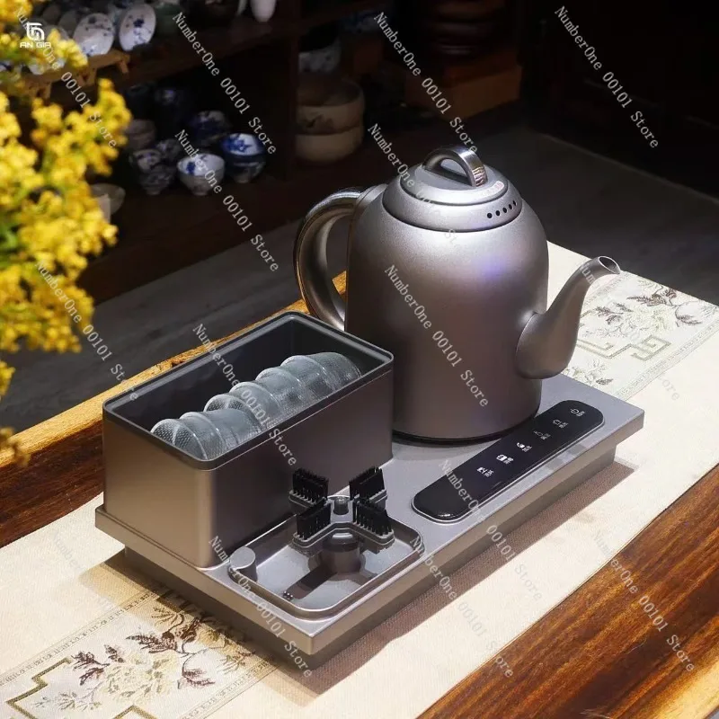 Premium Pure Titanium Automatic Water Filling Electric Kettle Tea Table Boiling Pot for Gongfu Tea Brewing Office Tea Set