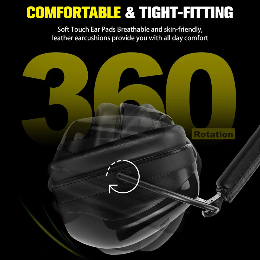 ZOHAN سلامة غطاء للأذنين المدافعين عن الأذن طوي حماة السمع NRR 28dB الحد من الضوضاء سماعة لقطص التوحد غطاء العمل