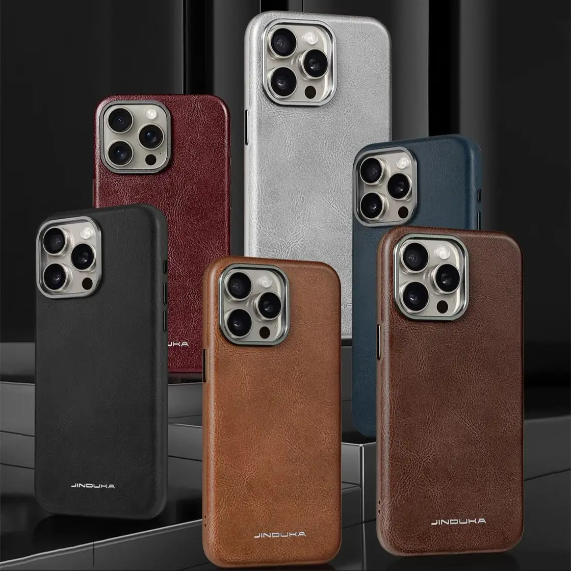 

Vintage Plain Grain Leather Case For iPhone 16 15 Pro Max 14 Plus 13 12 Magnetic Cover Business For Magsafe Wireless Charger