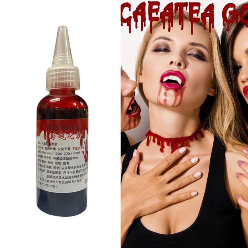 Q1QD Fake Blood Cosmetic Artificial Blood Party Supplies 30/60/100/200/500ml