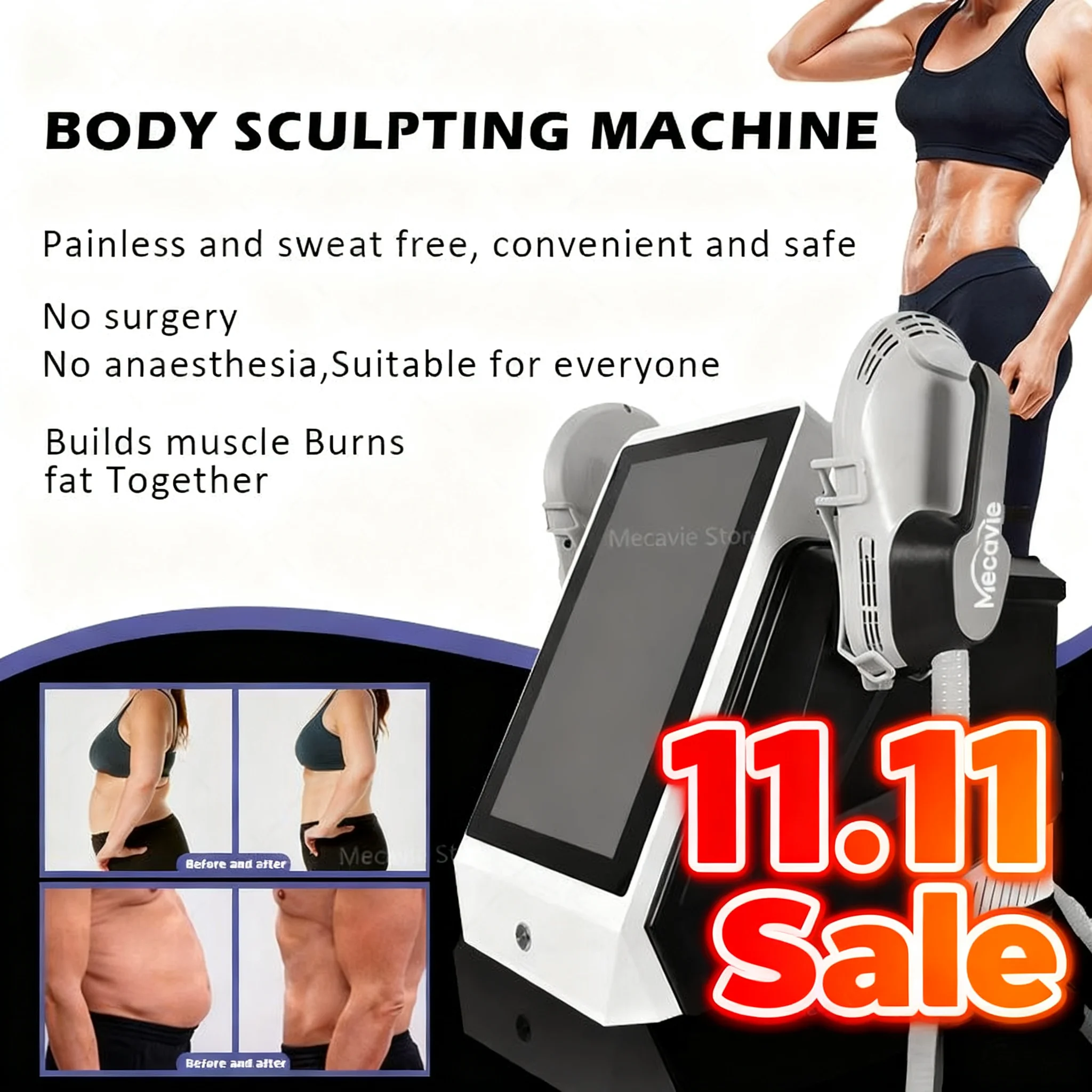 

11.11 Sale Lazy Shaping: 20 minutes=20,000 crunches. Portable, no-exercise, medical-grade slimming machine technology for 30%