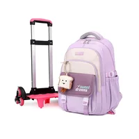 School Rolling Backpacks School bags for Girls Trolley Bag with Wheels Waterproof Orthopedic School Bag Student Wheeled Backpack 2
