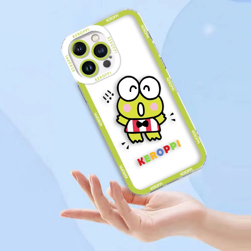 Cover Angel Eyes Clear Phone Case For OPPO A98 A96 A95 A94 A78 A74 A73 A58 A57 A55 A54 A31 A17 A16 A16E Case Cute Frog K-Keroppi