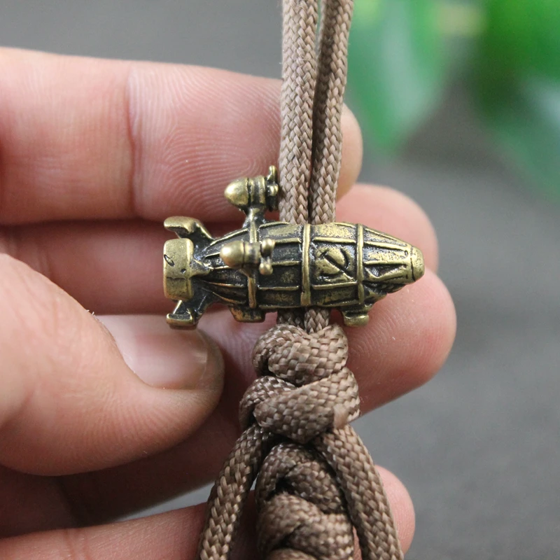 소련 공군 Kirov 비행선 황동 나이프 비드, DIY EDC 우븐 파라코드 랜야드 펜던트, 야외 우산 로프 걸이 액세서리