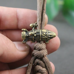 Soviet Air Force Kirov Airship Brass Knife Bead DIY EDC Woven Paracord Lanyard Pendant Outdoor Umbrella Rope Hanging Accessories
