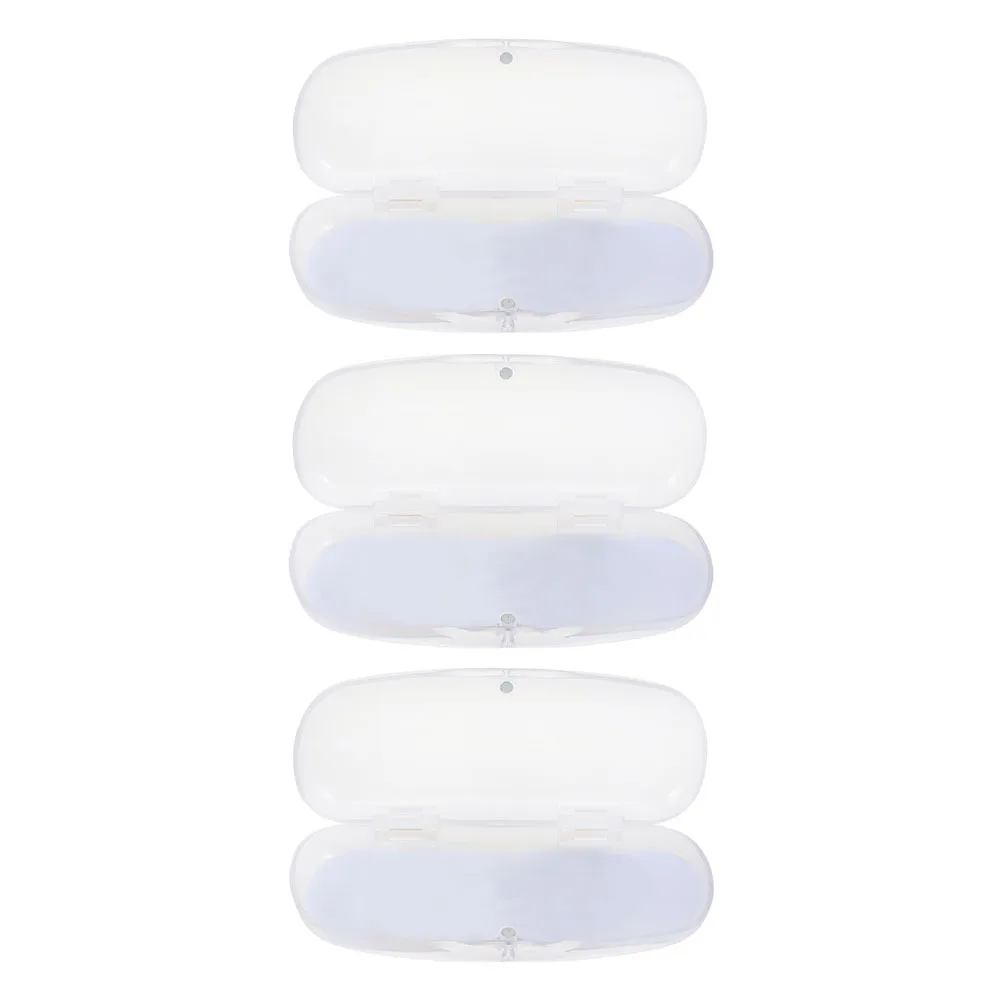 

3Pcs Glasses Storage Case Frosted Transparent Plastic Lightweight Portable Spectacle Protector Boxes Plastic Glasses Case