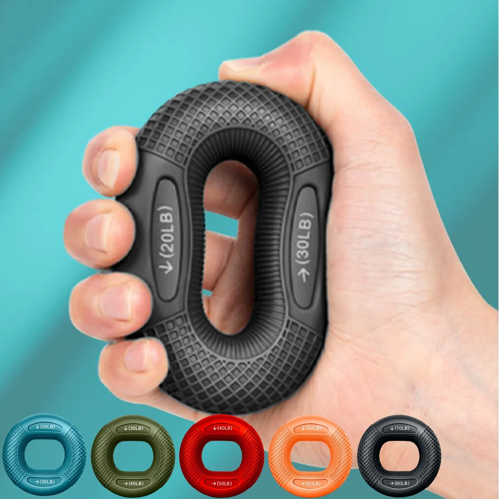 Silicone Finger Grip Strengthener Hand Wrist Exercise Ring For Carpal Tunnel Relief Portable Gym Office Rehabilitation Tool