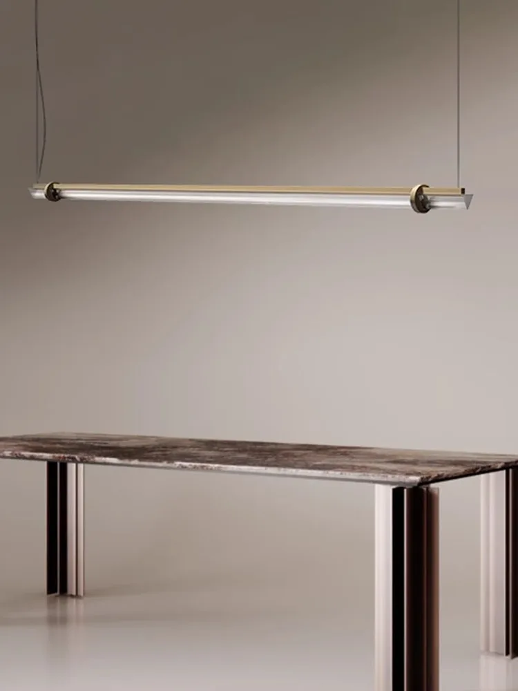 Italian minimalist designer bar restaurant chandelier Nordic minimalist modern all copper restaurant bar lighting