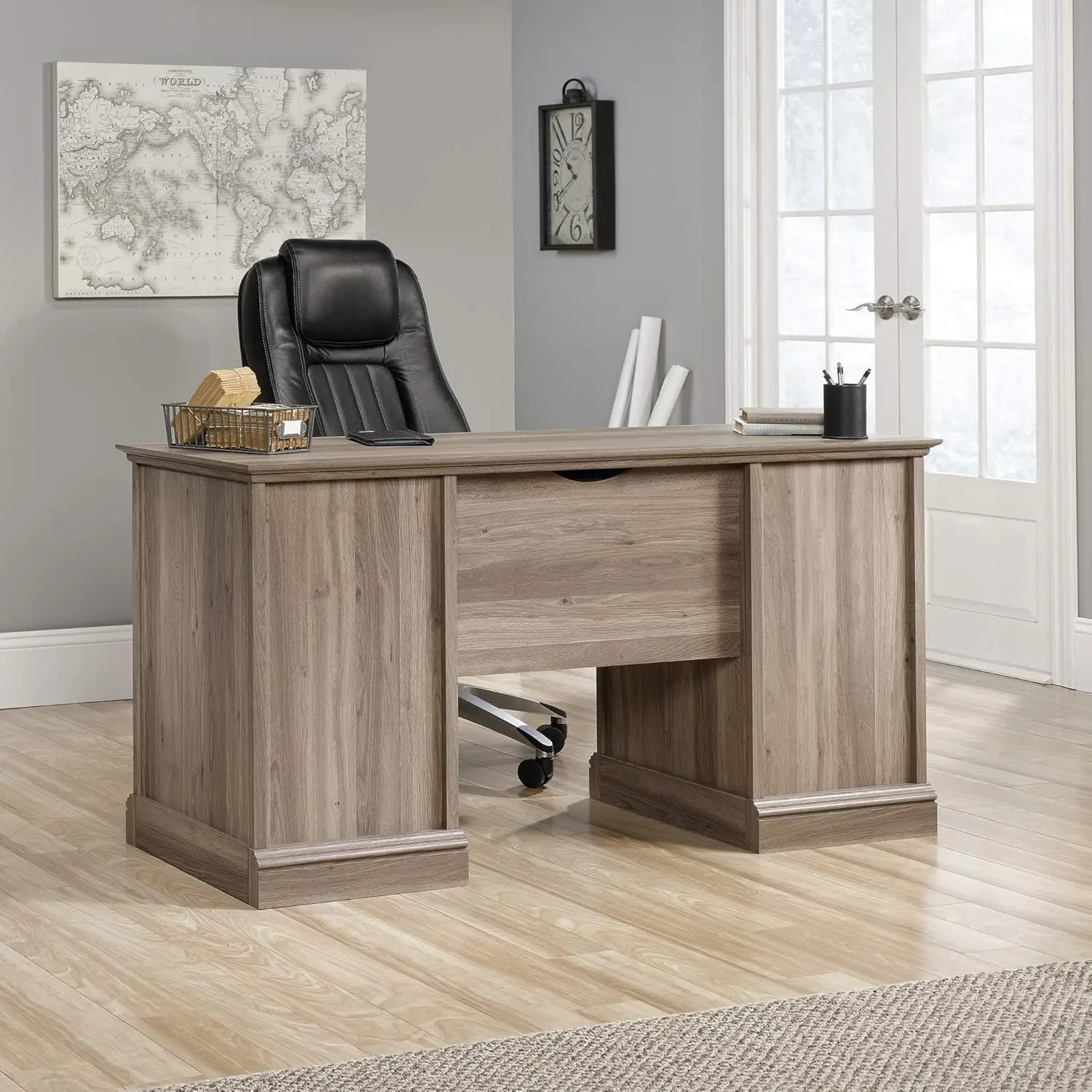Lane Executive Desk, Salt Oak finish