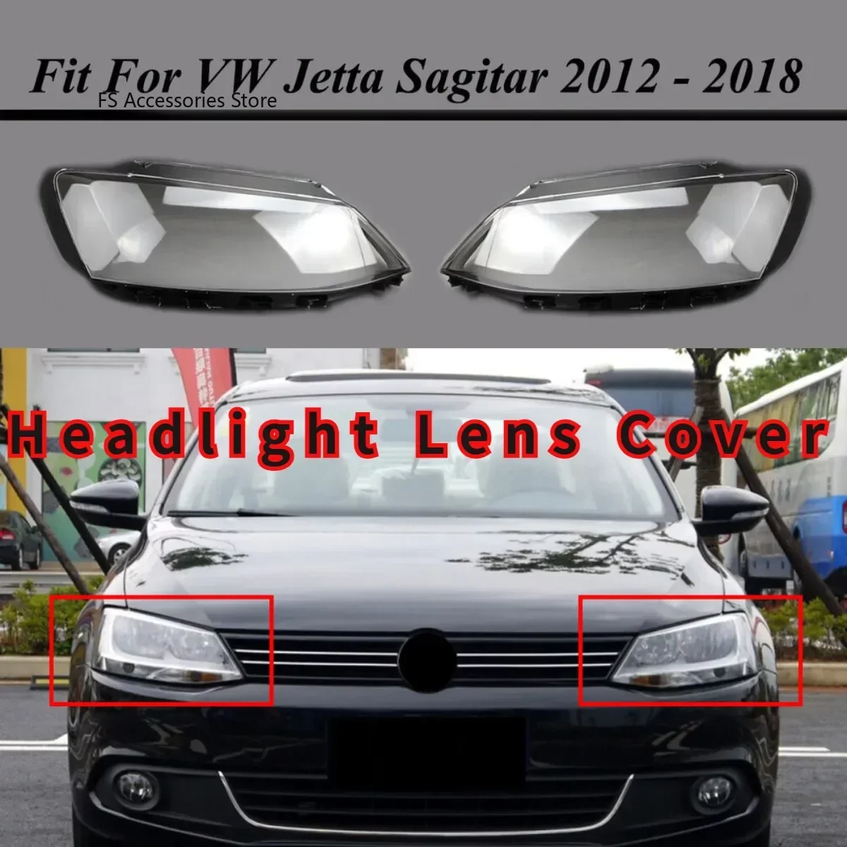 Car Front HeadLight Lamp Transparent Lampshade Headlight Cover Shell Lens For Jetta  Sagitar) MK6 2012-2018 Headlight Lens Cover