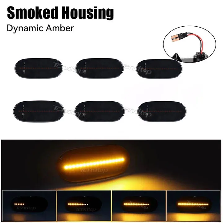 2/6pcs Car Dynamic Turn Signal Light LED Side Marker Lamp Indicator For Volkswagen Crafter For Benz Sprinter W906 2006-2018