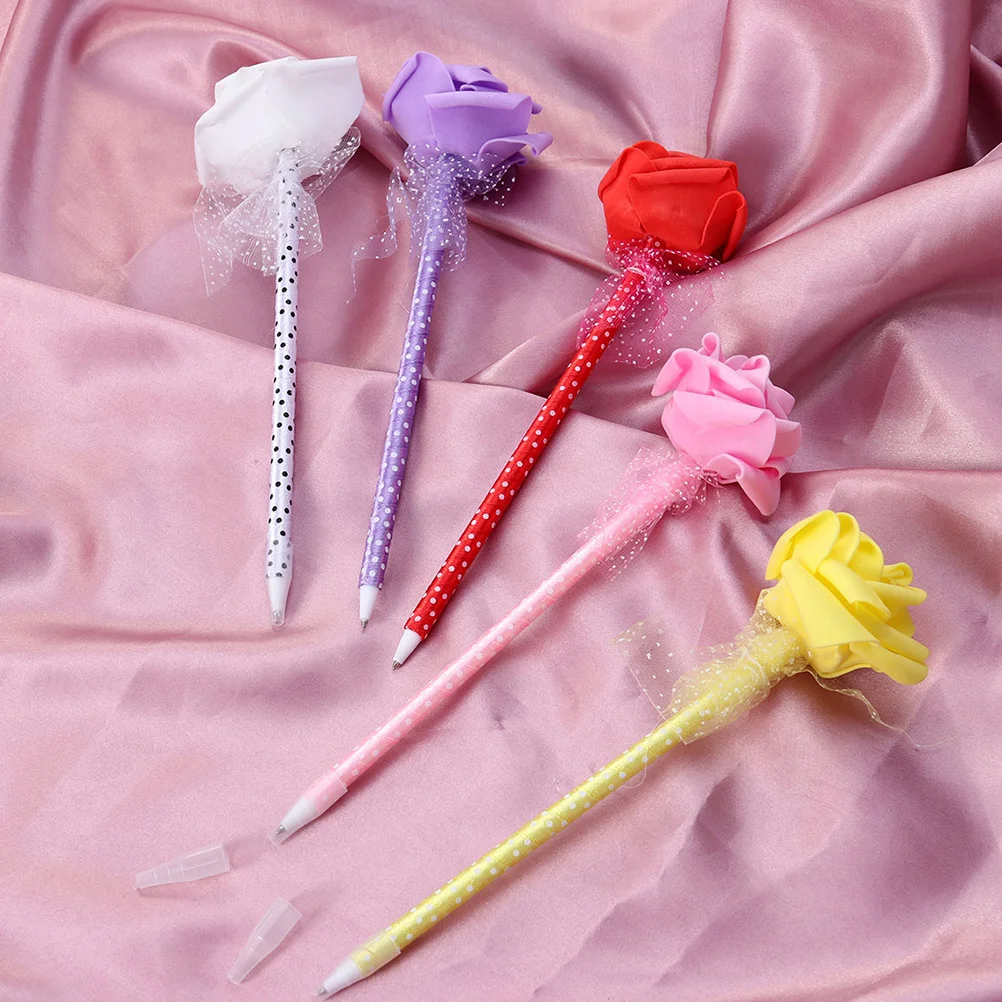 

12Pcs Rose Ballpoint Pen Set Smooth Writing Comfortable Grip for Office Home School Use Rose Ballpoint Pen Writing Pens