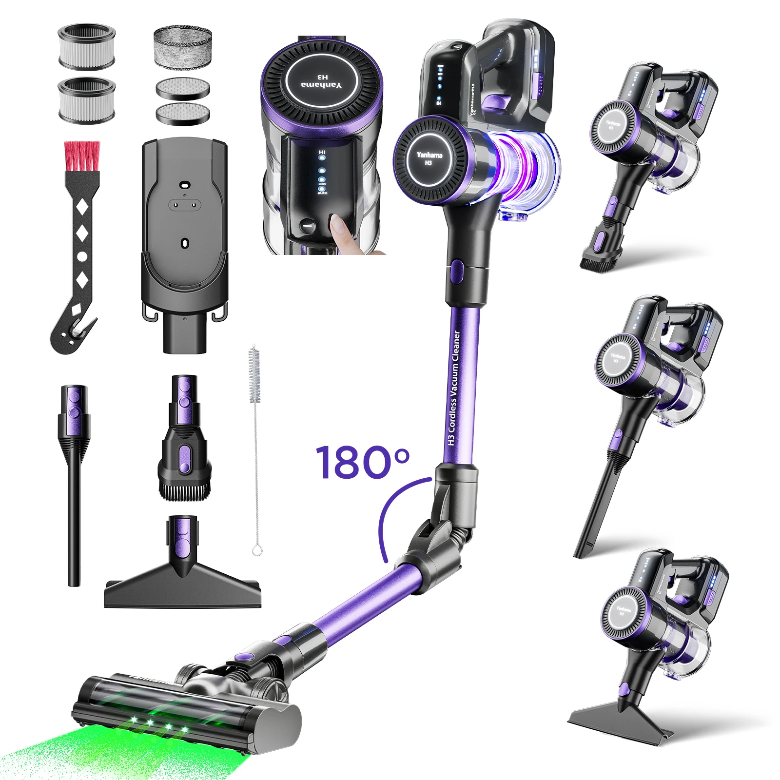 

Custom Upright ABS 2024 Hot Sale Yanhama H3 Household Vacuums Wife Fashion Cordless Vacuum Cleaner Color Box