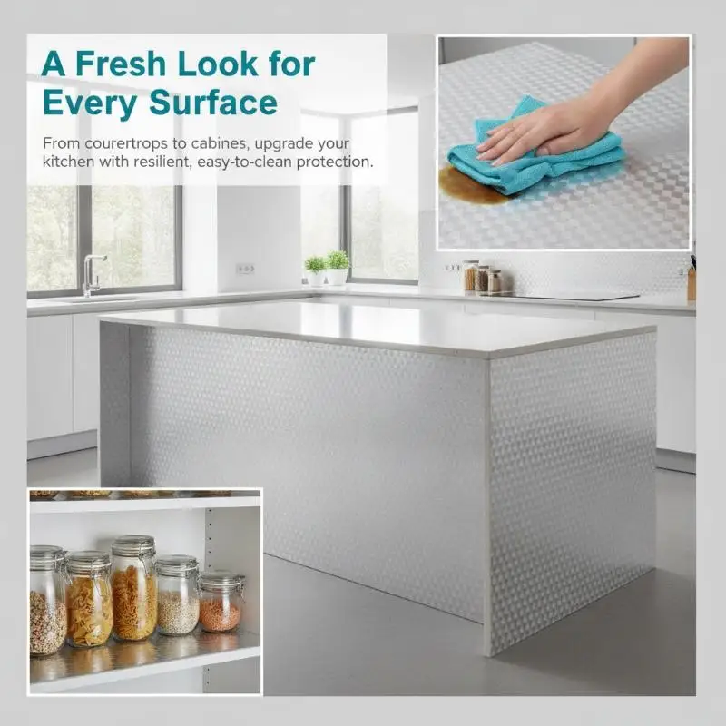 3D Aluminum Foil Adhesive Paper Roll Corrosion Resistant Waterproof 2/5/10M Self-stick Film for Kitchen Sink Counter Protection