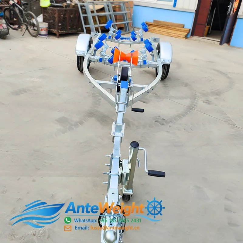 Single/Dual Axle Steel Boat Trailer with Easy Loading Good Performance for Drifting Outdoor Activities